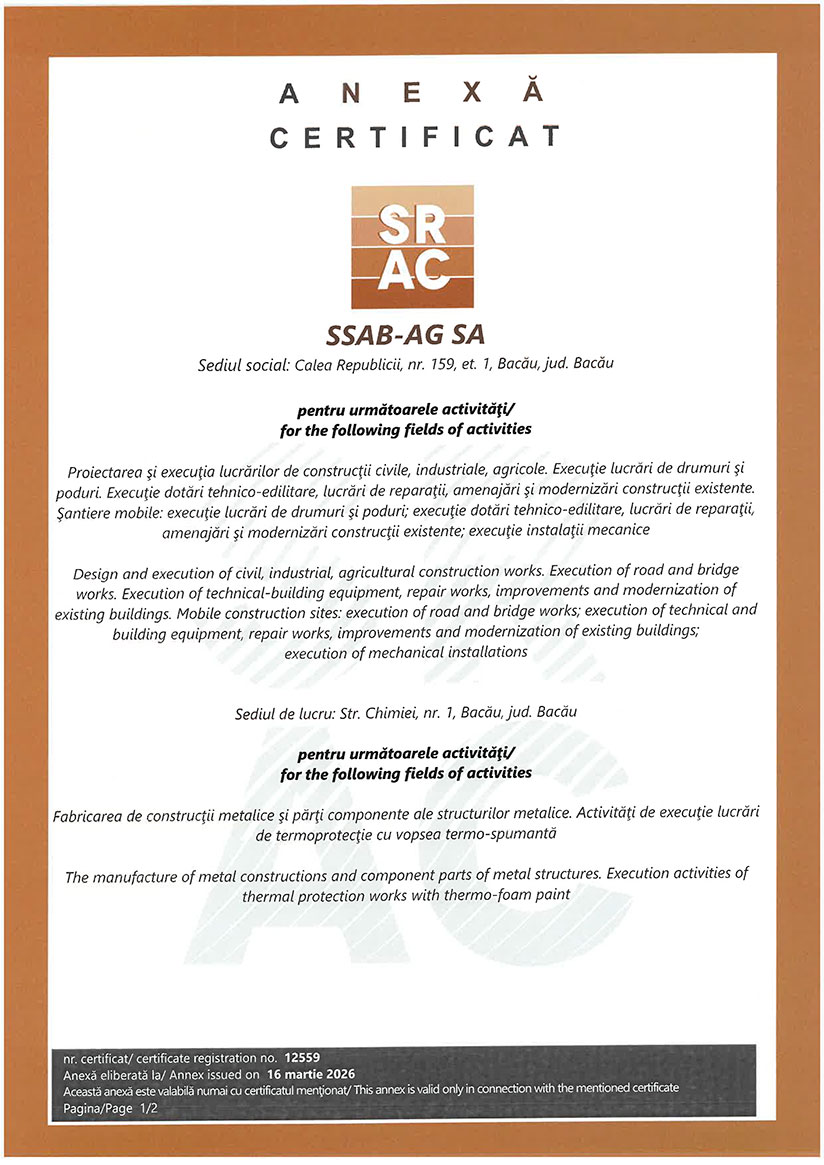 Anexa 1/2 Certificate SRAC